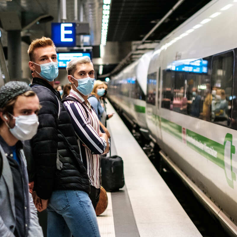 Metro Passengers Wearing Face Masks During Covid Pandemic In Berlin, Germany