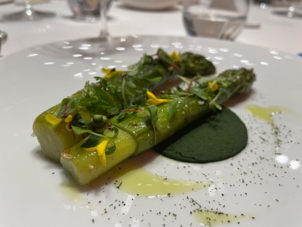 Asparagus at Maison Rostang in Paris.